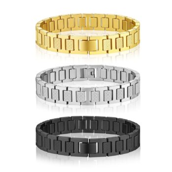 Advanced Patterned Germanium Stone Magnetic Therapy Bracelet - View 1