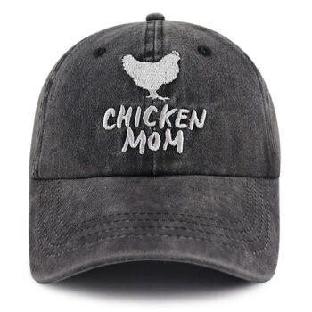 Set Of 2 Pcs Chicken Dad And Chicken Mom Hat, Funny Adjustable Washed Cotton Embroidered Farm Baseball Cap - View 2