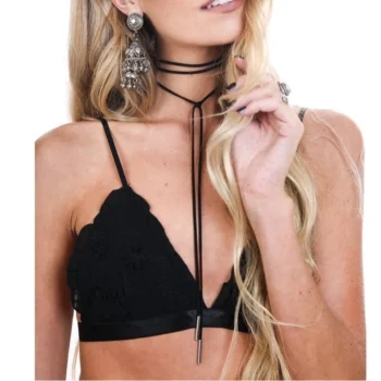 2pcs/lot Fashion Trendy Choker Necklace Black Leather - View 2