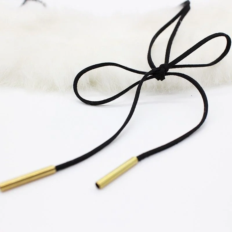 ali-2252799819908106-4-76122 2pcs/lot Fashion Trendy Choker Necklace Black Leather - View 5