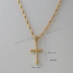 gold necklace - YELLOW GOLD COLOR 45CM WATER WAVE NECKLACE PLAIN SURFACE