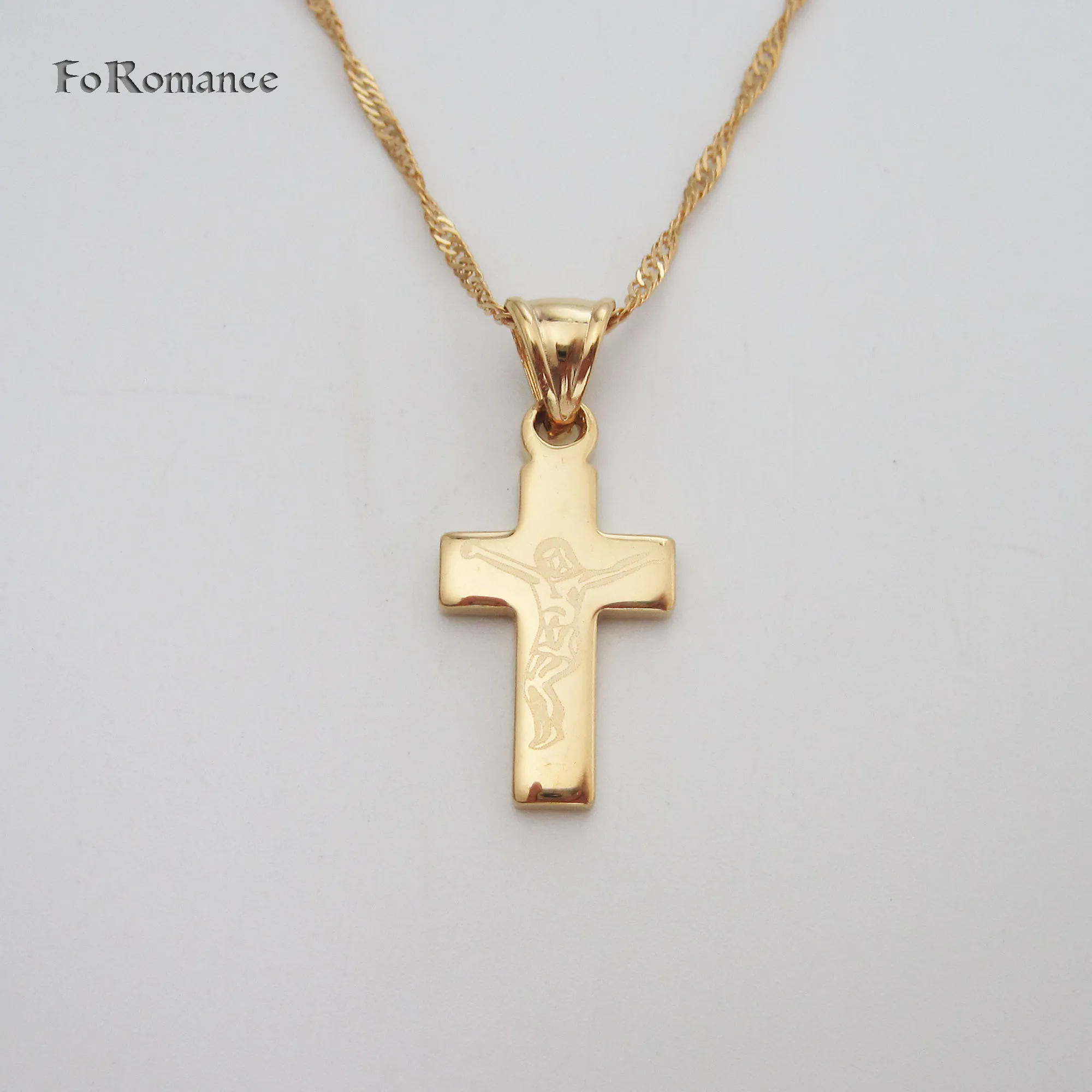 ali-2252799820134513-5-44485 YELLOW GOLD COLOR 45CM WATER WAVE NECKLACE PLAIN SURFACE - View 6