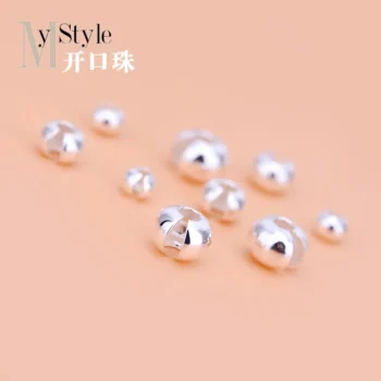 10pcs s925 pure - 10PCS S925 pure silver open bead open bead buckle