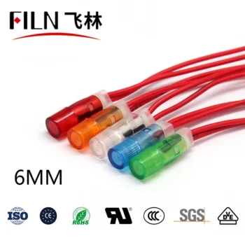 FILN Plastic 6mm 12v 110v 24v 220v Signal Lamp Indicator - View 2