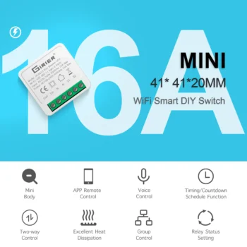 16A Mini Smart Wifi DIY Switch Supports 2 Way Control, - View 2