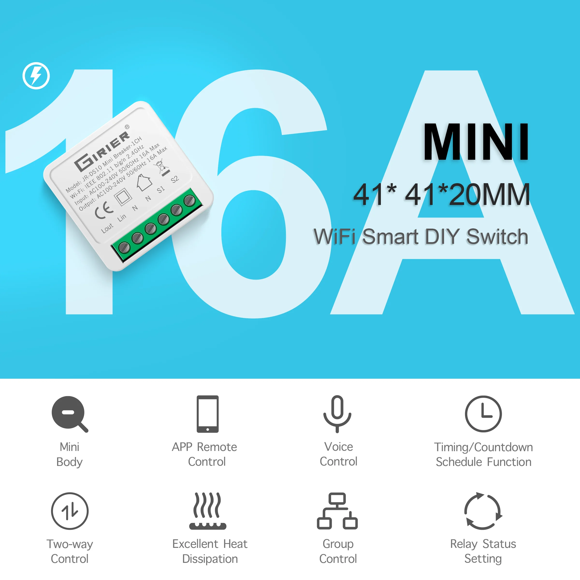 ali-3256801086828729-1-11817 16A Mini Smart Wifi DIY Switch Supports 2 Way Control, - View 2