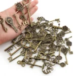 necklace - 10pcs Vintage Metal Mixed Keys Charms Key Pendants Necklace