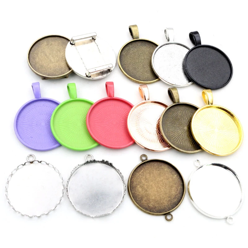 ali-3256801104813035-1-61640 10pcs/lot 25mm Cabochon Pendant Trays Round Bezel Blanks - View 2