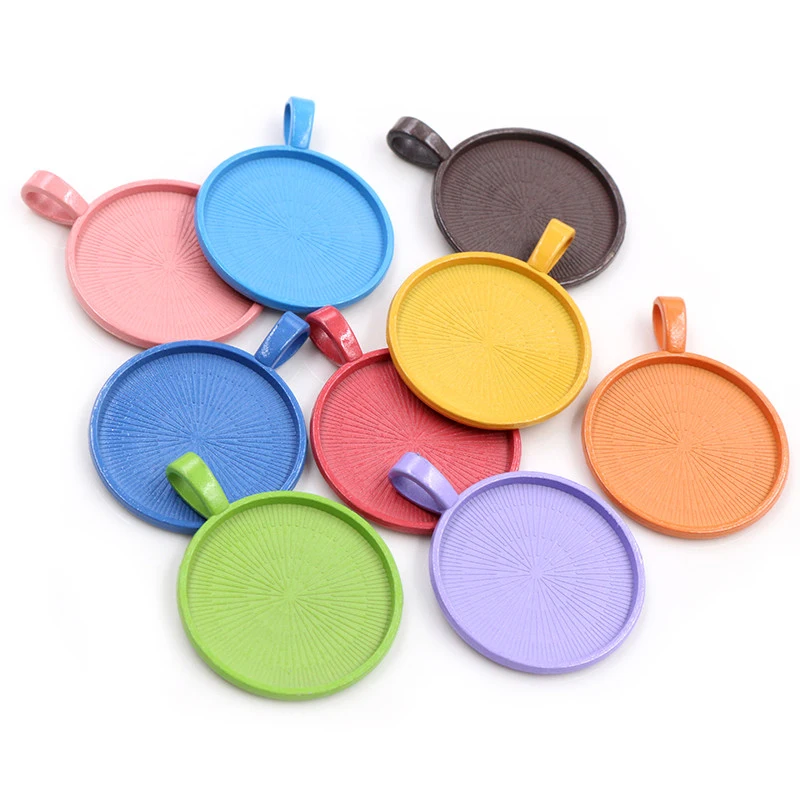 ali-3256801104813035-2-947 10pcs/lot 25mm Cabochon Pendant Trays Round Bezel Blanks - View 3