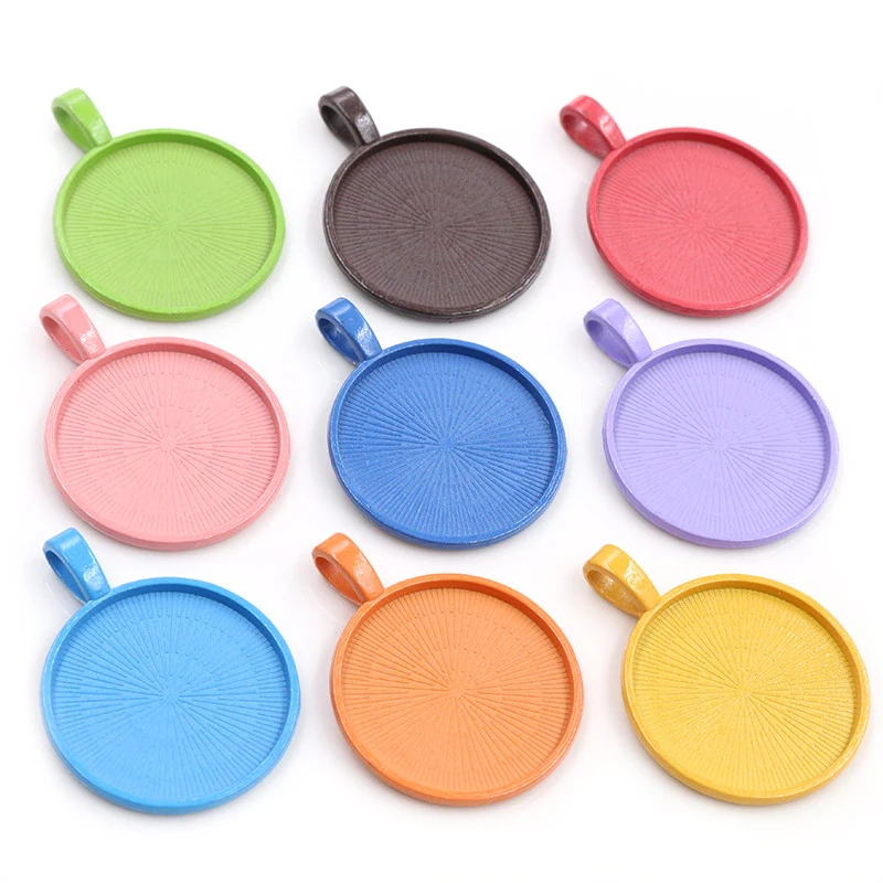 ali-3256801104813035-4-35417 10pcs/lot 25mm Cabochon Pendant Trays Round Bezel Blanks - View 5