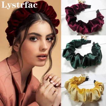 lystrfac velvet padded - Lystrfac Velvet Padded Pleated Hairband for Women