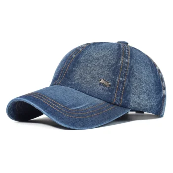 Vintage Washed Cotton Baseball Cap Men Women Denim Dad Hat - View 2