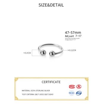 La Monada Bead Women Ring 925 Sterling Silver Minimalist - View 2