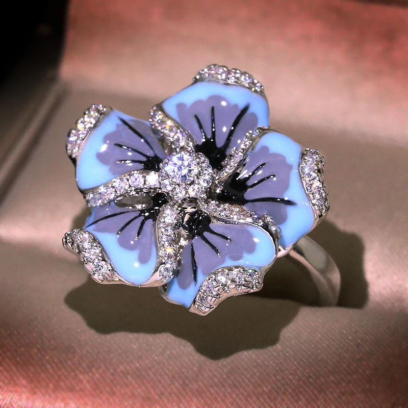 ali-3256801163888344-0-67728 ring - Milangirl Jewelry For Woman Gorgeous Blue Flower Ring