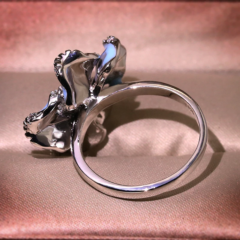 ali-3256801163888344-3-82167 Milangirl Jewelry For Woman Gorgeous Blue Flower Ring - View 4