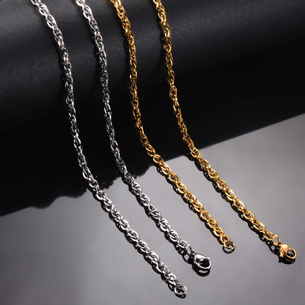 ali-3256801179350040-2-96236 1 piece Width 3mm Stainless steel Double Cable Square Chain - View 3