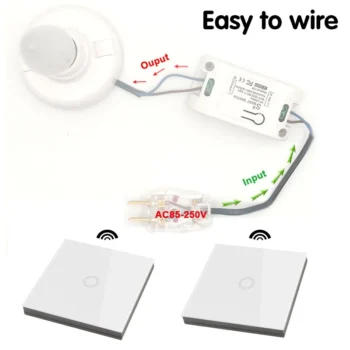 Smart Home Touch Light Switch Led Wireless 86*86 Remote on - View 2