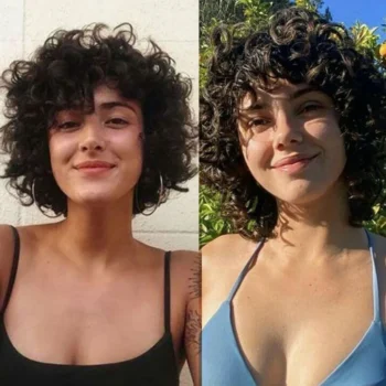 Sleek Curl Human Hair Wigs For Women Short Bob Wig With - View 2