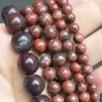 bracelet - Natural Stone Beads Smooth Red Jaspers Round Loose Spacer