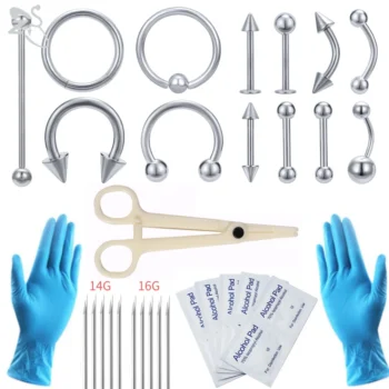 body piercing tool - ZS Body Piercing Tool Kit 12-20G Disposable Professional