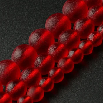 matte red energy - Matte Red Energy Crystal Beads Czech Meteorite Glass Round