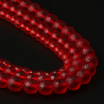 Matte Red Energy Crystal Beads Czech Meteorite Glass Round - View 2