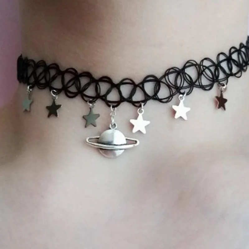 ali-3256801234293934-4-66140 moon and stars necklace - tattoo choker - grunge choker - View 5