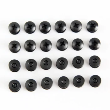 24pcs Black Steel Short Post Chicago Screw Set Cross Head - View 2