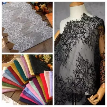 3meters/lot 40cm wide - 3meters/lot 40cm Wide White Black Polyester Floral