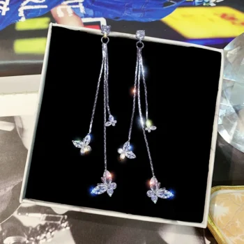 New Fashion Women Crystal Butterfly Drop Earrings Female - View 2