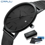 watch - CRRJU Fashion Mens Watches Ultra Thin Quartz Watch Men