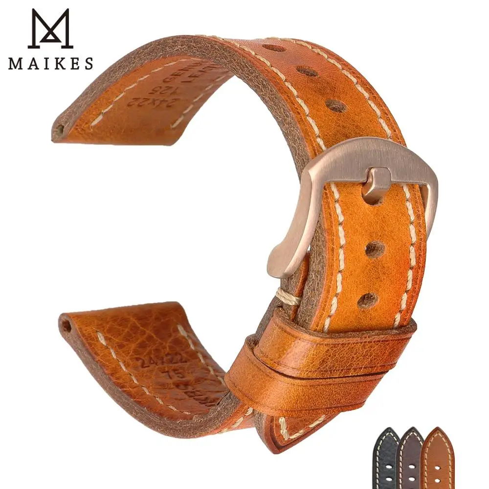 ali-3256801258734818-0-76205 watch - MAIKES Watch Strap 2020 Handmade Genuine Leather Watchbands