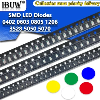 100pcs 0402 0603 - 100pcs 0402 0603 0805 1206 1210 3528 5050 5730 smd led Red