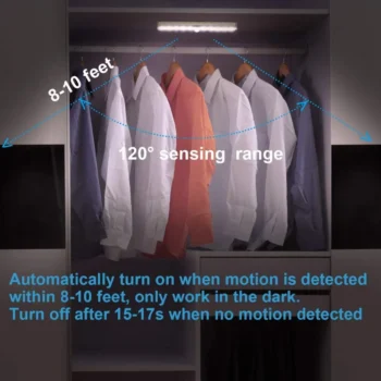 LED Motion Sensor Closet Light 6 10 24 40 60 LEDs Under - View 2