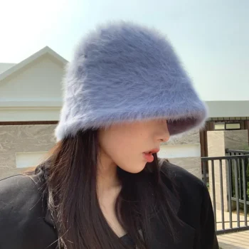 hat winter - 2020 Hat winter women's fashion Solid color rabbit fur hat