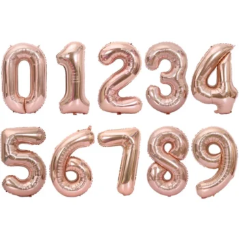 40inch Number Balloon 0-9 Rose Gold Silver Digit Balloon - View 2