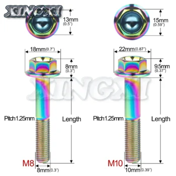 Xingxi M8/M10X15 ~ 100mm Titanium Bolt DIN6921 Hexagon - View 2