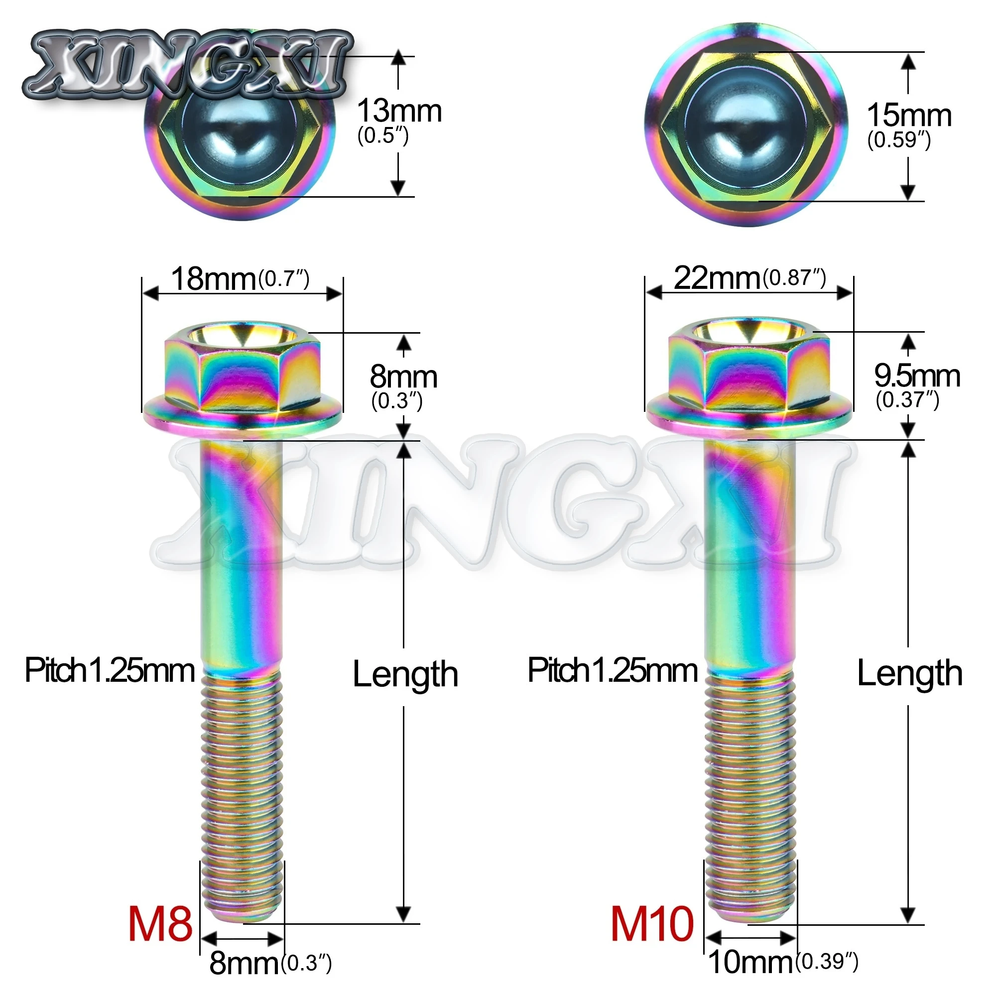 ali-3256801433153719-1-11053 Xingxi M8/M10X15 ~ 100mm Titanium Bolt DIN6921 Hexagon - View 2