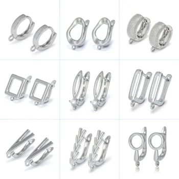 silver earring - Silver Color Brass Earring Hooks for DIY Jewelry Making