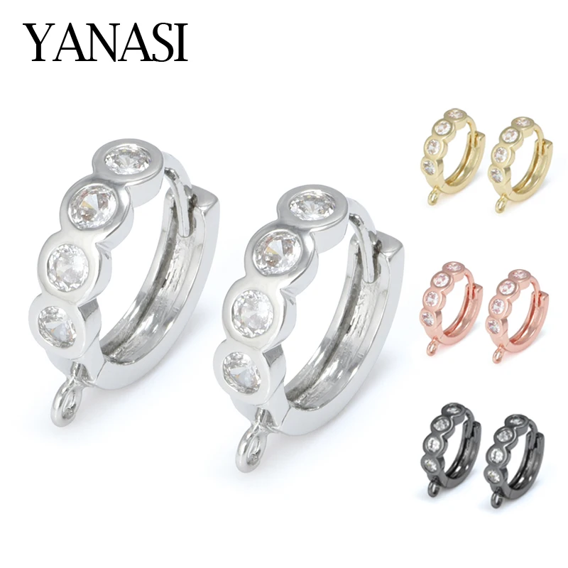 ali-3256801457747682-0-32208 zircon earring - Round Circle 14mm Zircon Earring Hooks Accessories for DIY