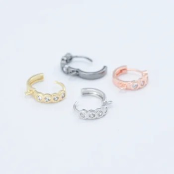 Round Circle 14mm Zircon Earring Hooks Accessories for DIY - View 2