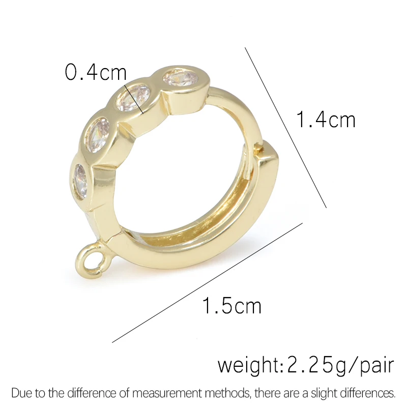 ali-3256801457747682-3-62746 Round Circle 14mm Zircon Earring Hooks Accessories for DIY - View 4