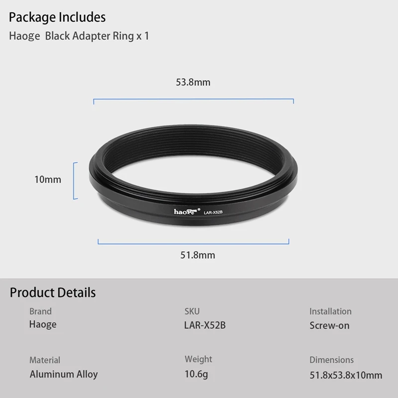 ali-3256801460336129-5-5732 Haoge Lens Filter Adapter Ring for Fujifilm Fuji X100VI - View 6