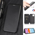 carbon fiber magnetic - Carbon Fiber Magnetic Flip Cover Case for IPhone 15 14 13