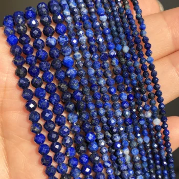earrings - 2 3 4mm Faceted Lapis Lazuli Gem Beads Natural Loose Stone