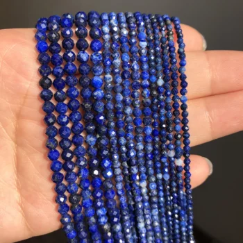 2 3 4mm Faceted Lapis Lazuli Gem Beads Natural Loose Stone - View 2