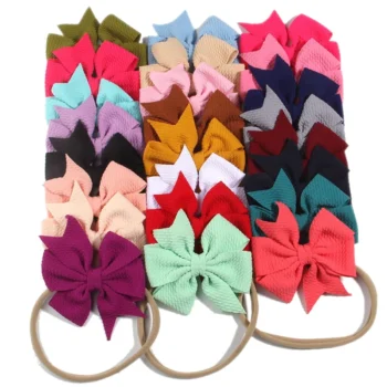 10pcs 9cm 3.54" - 10PCS 9CM 3.54" New Fashion Hair Bows Headband Waffle