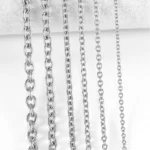 stainless steel necklace - 1.5/2/2.5/3/4/4.5mm Stainless Steel Cross O Chain Stainless
