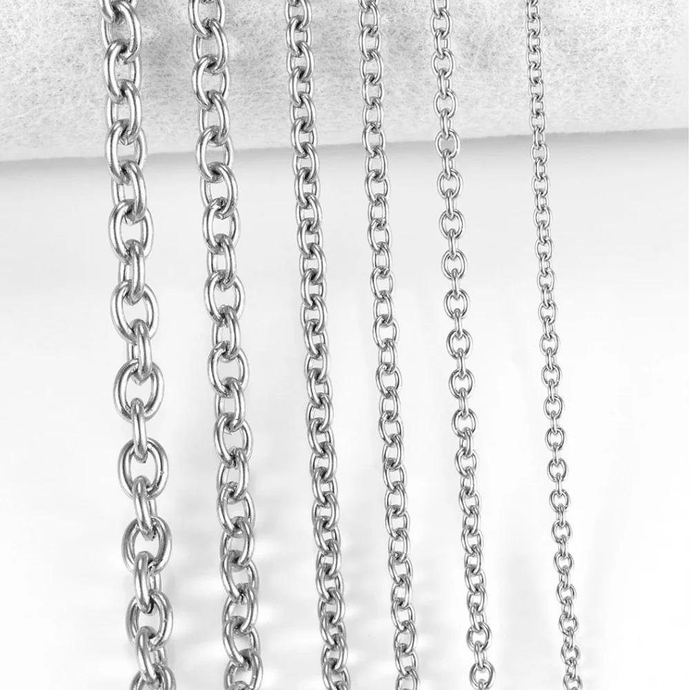 ali-3256801527481531-0-40516 stainless steel necklace - 1.5/2/2.5/3/4/4.5mm Stainless Steel Cross O Chain Stainless