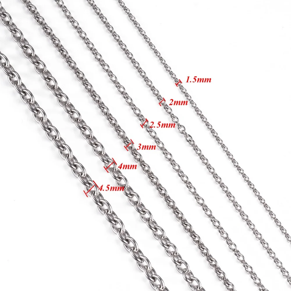 ali-3256801527481531-2-13121 1.5/2/2.5/3/4/4.5mm Stainless Steel Cross O Chain Stainless - View 3